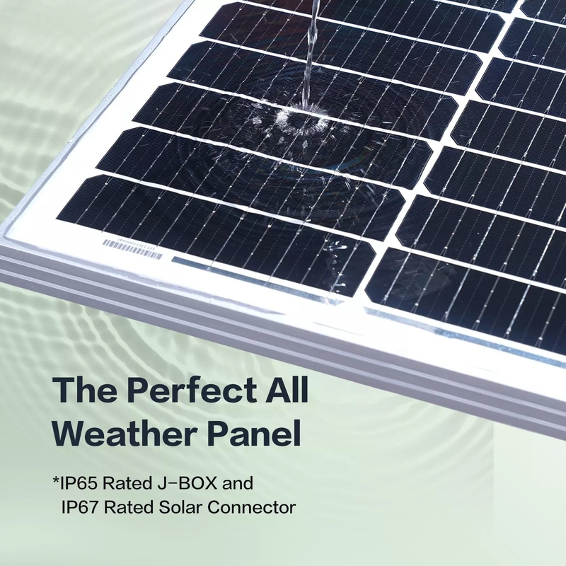 Panel solar de 12v 100w Cargador de batería Mono Casa fuera de la red RV Camper Barco Caravana