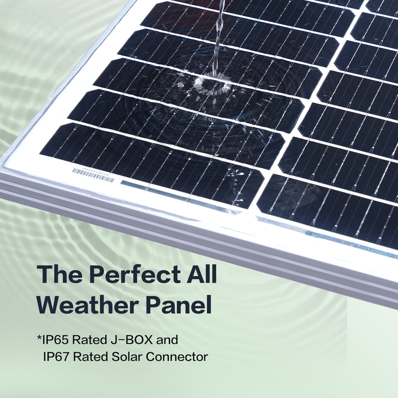 Panel solar de 12v 120w Mono Fuente de energía fuera de la red para RV Campervan Barco Caravana Caravana