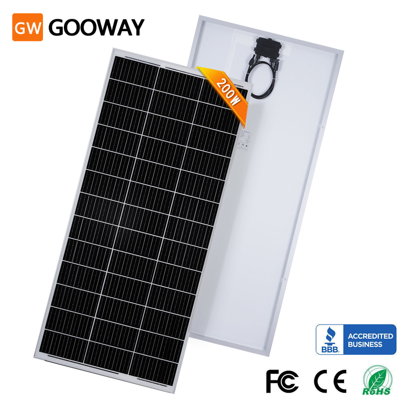Panel solar de 200w 12v Mono Fuente de energía fuera de la red para RV Campervan Barco Caravana Caravana