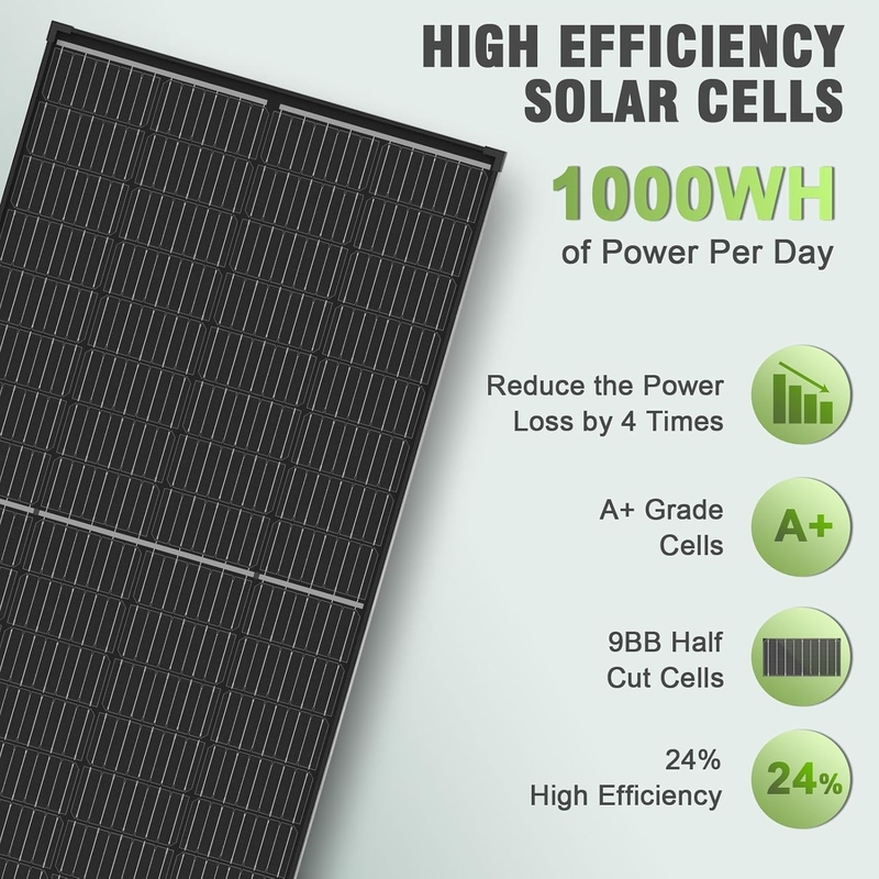 200w Panel Solar Mono Fuente de energía fuera de la red para RV Campervan Barco Caravana Autocaravana UK