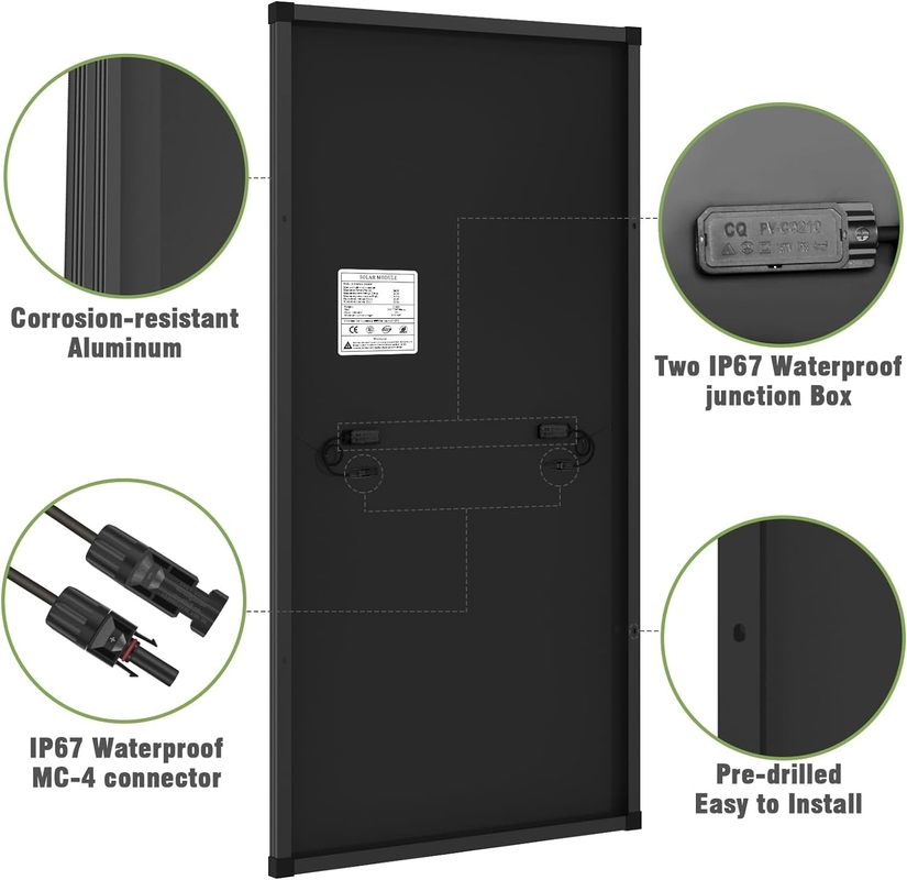 200w Panel Solar Mono Fuente de energía fuera de la red para RV Campervan Barco Caravana Autocaravana UK