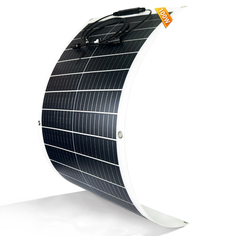 Panel solar flexible de 100w 12v para caravana RV Cabina de barco Camper para el hogar