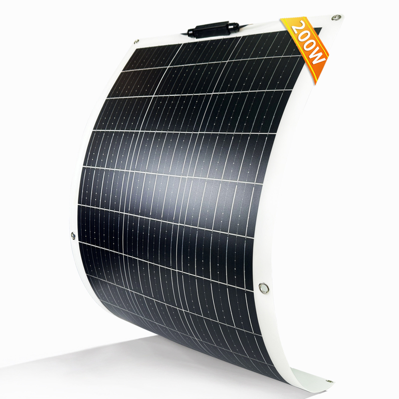 Panel solar flexible de 200w 12v Batería mono para caravana RV Barco Camper Van Shed